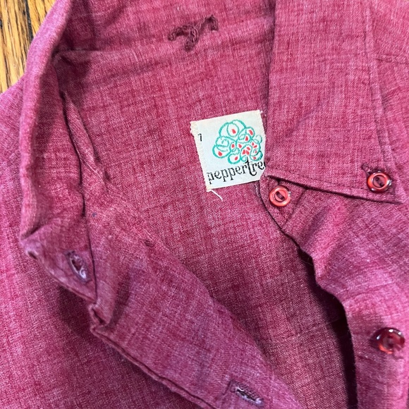 Vintage Pepper Tree Dress Heather Burgundy S - Picture 3 of 4